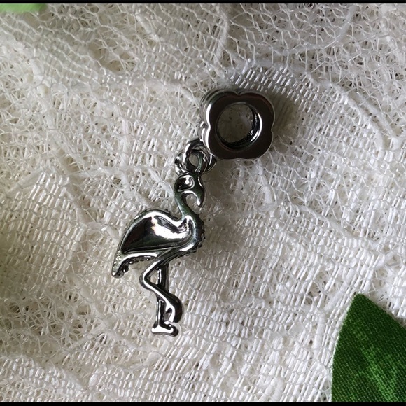 Six Piece Vintage Pink Flamingo Charm Lot: Three Styles for Bracelet or Necklace - Picture 7 of 7